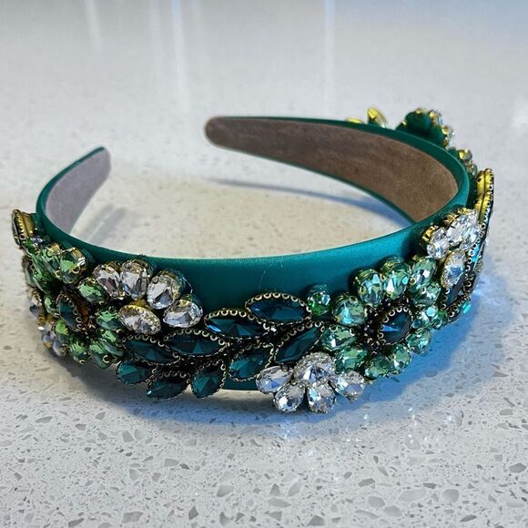 Baroque Colorful Glass Rhinestone Decorated Hair Hoop, Headband Hair Accessory - Picture 6 of 12